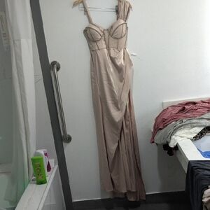 Elegant Beige Evening Gown